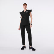 Natal Flutter Sleeve Scrub Top