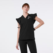 Natal Flutter Sleeve Scrub Top