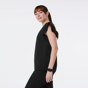 Natal Flutter Sleeve Scrub Top