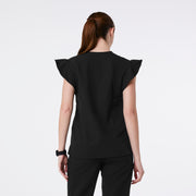 Natal Flutter Sleeve Scrub Top