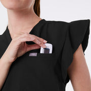 Natal Flutter Sleeve Scrub Top