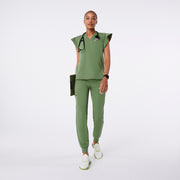 Natal Flutter Sleeve Scrub Top