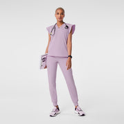 Natal Flutter Sleeve Scrub Top